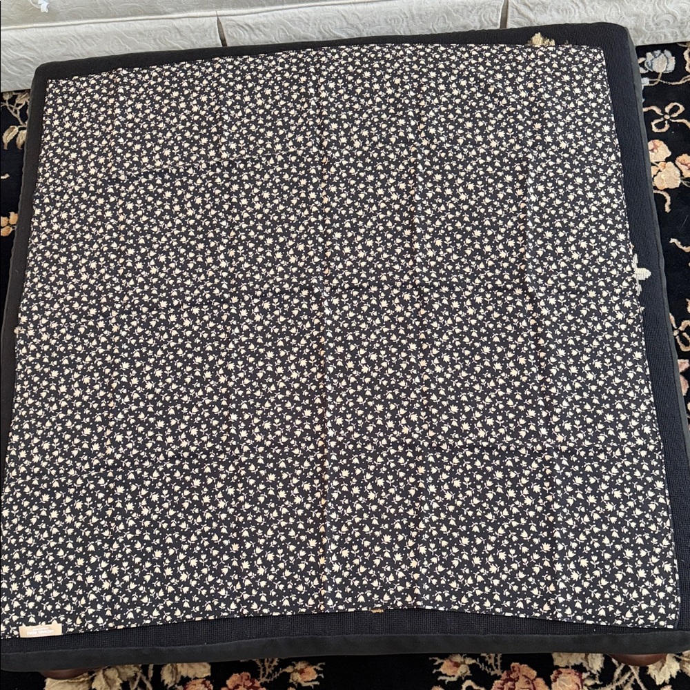 Michael Kors Collection Black and Cream Floral Scarf